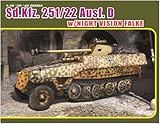 プラッツ ドラゴン 1/35 WW2 ドイツ Sd.Kfz.251/22 Ausf.D 7.5cm Pak40搭載型 ナイトビジョン ファルケ EZトラック/フィギュア付属 プラモデル DR6994F