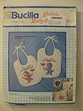 Bucilla Lullaby Babyコレクション# 40342 Stamped Cross Stitch Homespun Honeyよだれかけペア9 x 11 "
