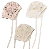 withorganicてんとう虫ピンクパイロット帽子コットン新生児キャップ3 - Packベビー乳児