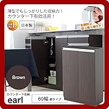 カウンター下収納 キッチン収納 キャビネット ラック リビング ラック ： ブラウン：60幅 扉タイプ キャビネット【earl】 ブラウン(brown) (アーバン) 可動棚