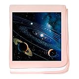 CafePress – のアートワークをソーラーシステム – -スーパーソフトベビー毛布、新生児おくるみ ピンク 07932163616832E