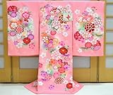 お宮参り 着物 女の子 初着 産着　om-l-228 【女の子用お守りフードセット，贈答用化粧箱，きもの保存用たとう紙 プレゼント！】