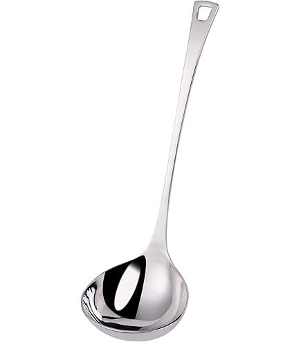 KEAWELL Premium 7.3" Hammered Gravy Ladle – 18/10 Stainless Steel