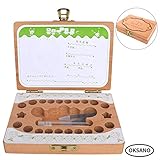 【OKSANO】乳歯ケース 木製 プレミアムボックス 赤ちゃん用 記念 トゥースボックス 乳歯ボックス 写真入れ可能　名前と抜けた日シール付き 日本語取扱説明書付き