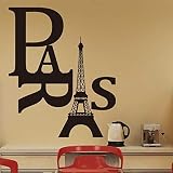 Fange DIY Removable Paris Eiffel Tower Art Mural Vinyl Waterproof Wall Stickers Bed Room Decor Livin