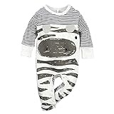 (ビッグエレファント) Big Elephant 2点セット男の子グレイ長袖ロンパーススリープウェアボディスーツ E14 (3-6ヶ月)