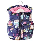 Tonsee 女の子 暖かい コート ふわふわ チョッキ 超可愛い カートゥーン ジャケット 防寒 (80)