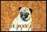 High Quality Fawn Pug Wipe Your Paws Indoor or Outdoor Mat, 18 x 27, Multicolor