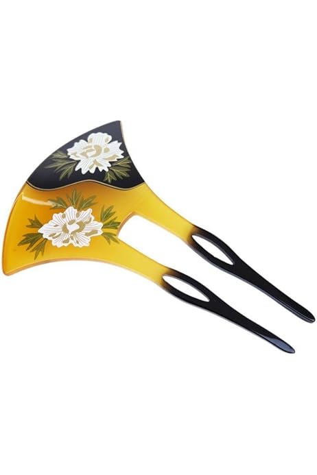 箱090201 結婚式本鼈甲総白甲浮彫牡丹アラベスクバチ型かんざし