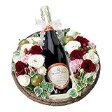 ワインと花 スパークリングワイン プリマ・ペルラ 赤バラアレンジ
