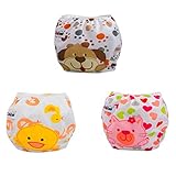 Ochine　3枚組トレーニングパンツ　可愛い柄　通気性が良い　洗い替え　防水TPU　赤ちゃん/幼児に適用　長さ17×幅24×高さ34cm
