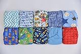 POCKET CLOTH DIAPERS WITH 20 INSERTS (2 Inserts per diaper)-BOY PACK by Happy Diapers
