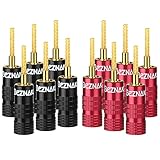 フレックスピン カラーバック バナナプラグ スプリング式スピーカー端子用、6組、24K金メッキプラグ