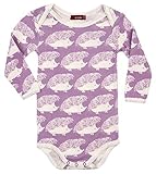 Milkbarn長袖One Piece onesie-lavender Hedgehog カラー: パープル