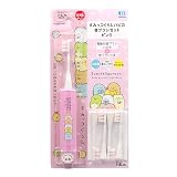 【セット】すみっコぐらし ハピカ 本体1本 + 替ブラシ4本セット 子供用電動歯ブラシ (ピンク)