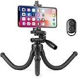 くねくね三脚 スマホ 三脚 どこでも固定可能 3way雲台 スマホ 固定 スタンド iPhone iPad タブレット適用 スマホスタンド 三脚 耐荷重1kg リモコン付き 軽量 コンパクト ミニ三脚 フレキシブル 写真撮影 自撮り 360度回転 カ