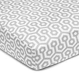 American Baby Company 100% Cotton Percale Fitted Crib Sheet, Gray Honeycomb by American Baby Company