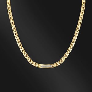 ゲルマニウム(純度99.99%) ネックレス チタン 健康 磁気 睡眠改善 肩こり解消 レディース&メンズ 高級感 贈り物 サイズ調節工具付き Lifbeier (ゴールド)