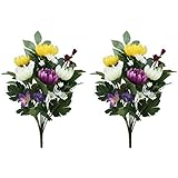 【Ｖｉｓｃｕｍ】仏壇 花 造花 仏花 墓花 お墓用 大きい タイプ２本
