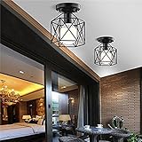 industrial vintage metal cage pendant lamp diamond shape metal