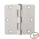 Dynasty Hardware 3-1/2" Door Hinges 1/4" Radius Corner, Satin Nickel, 2 - Pack [並行輸入品]