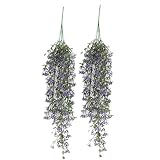 Zhhlaixing フェイク植物 2pcs Artificial Fake Hanging Vine Plant Leaves Garland Home Garden Wedding Wall De
