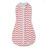 Woombie Original One-Step Baby Swaddle ~ Coral Chevron (Newborn 5-13 lbs) by Woombie