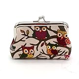 (Beige) - Creazy Women Lovely Style Lady Small Wallet Hasp Owl Purse Clutch Bag (Beige)