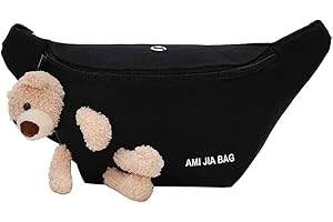 [ハルジオ] キッズバッグ ショルダー くま 男の子 女の子 キッズ バッグ ボディバッグ ウエストポーチ ポシェット 可愛い 子ども ショルダーバッグ 小さめ ミニ ぬいぐるみ バック ぬいぐるみバッグ 子ども用バッグ くまバッグ 熊 黒 白 黄色