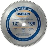 Oshlun SBF-120100 12-Inch 100 Tooth TCG Saw Blade with 1-Inch Arbor for Mild Steel and Ferrous Metal