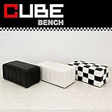 キューブベンチ(スツール) 【2人掛け/幅74cm】 合成皮革 ホワイト(白)【代引不可】 生活用品 [並行輸入品]