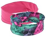 Capelli New York 2パックスパンデックスTubular Headwraps : 1猫と犬プリント、1ソリッド カラー: ブルー