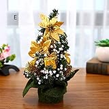 クリスマスツリー ツリー オーナメント 飾り ニットボール リアルMIX葉 イルミネーション ライト 足元ファブリックカバー付き おしゃれ 20cm (E)