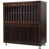 日本製(大川) 天然木タモ材使用 90幅4枚扉キャビネット ブラウン 1322