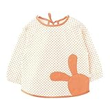 1ピースラブリー防水長袖ベイビービブ絵画エプロン（オレンジ）、高さ100-110cm