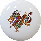 Carolina Hardware and Decor 1019 Asian Dragon Ceramic Cabinet Drawer Knob by Carolina Hardware and D