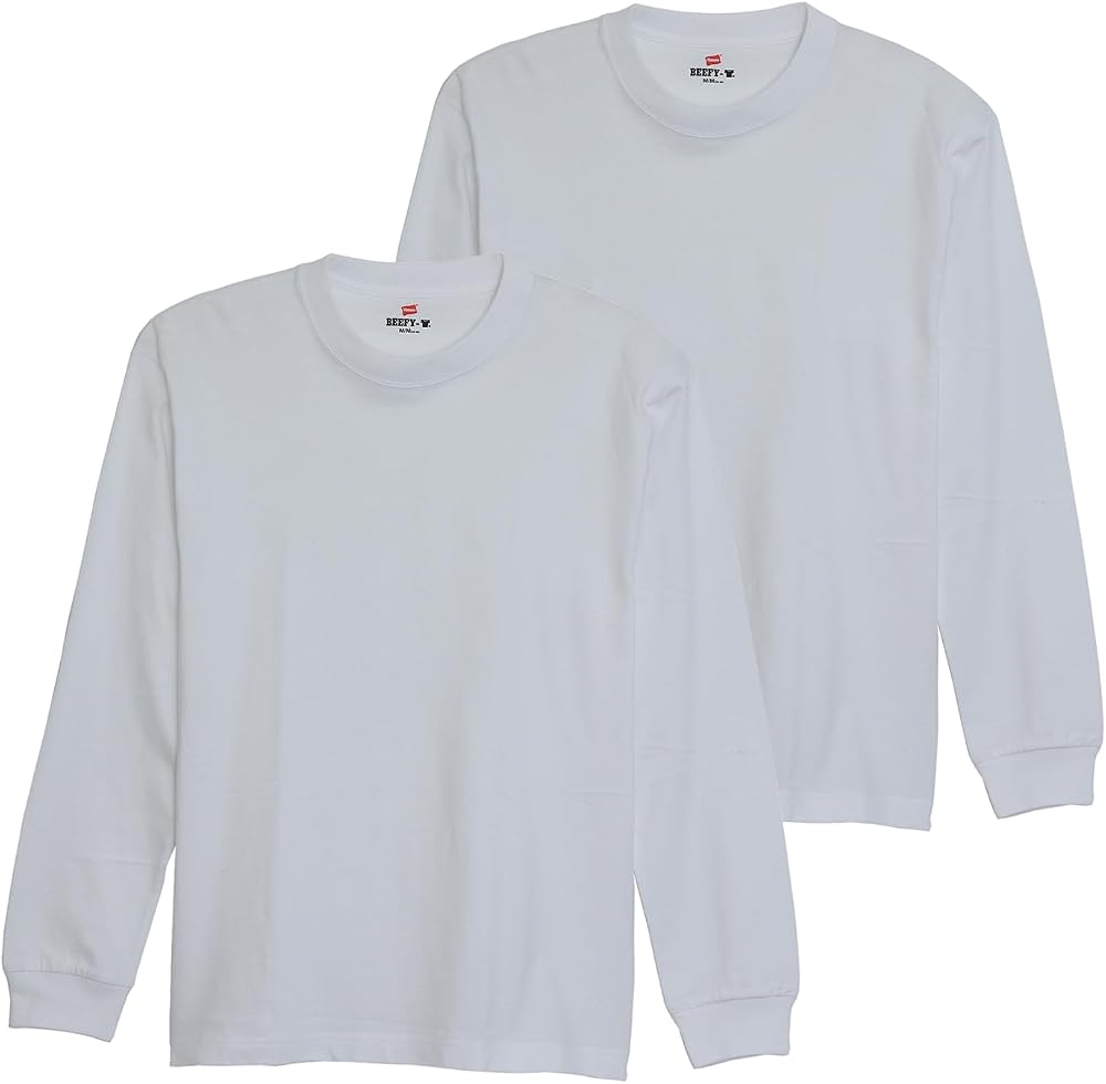 [Hanes] ビーフィー ロングスリーブ Tシャツ ロンT 長袖 2枚組 BEEFY-T 綿100% 肉厚生地 無地ビーフィー 長袖 Tシャツ BEEFY-T 2枚組 綿100% 肉厚生地 ヘビーウェイトT H5186-2メンズ