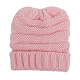 kinokoo ニット帽　毛糸帽 キッズ　ベビー　赤ちゃん　子供用 防寒 かわいい 暖かい 男の子 女の子 (03, PK)
