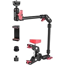 WEBカメラ＆クランプアーム　各4個セット Amazon | クランプカメラマウント付き22インチマジックアーム