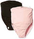 7308 ローズマダム　肌にやさしい　マタニティショーツ　お得な２枚組 綿100％　Fピンクドット+ブラック無地 L-LL