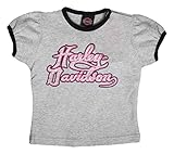 ハーレーダビッドソン女の子ベビーGlitter Flowerグレー半袖Tシャツ カラー: グレー