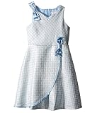 [ユーエス エンジェルス] Us Angels Brocade Sleeveless Dress w/ Satin Ribbon Trim (Toddler/Little Kids) ドレス Blue