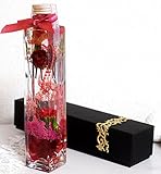 ハーバリウム【個数限定 高価な深紅バラとカーネーション】 ハーバリウム　プリザーブドフラワー　高級感あるボックス付き (エレガント深紅)　