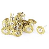 uxcell 研磨ホイール ワイヤー 金属 研磨 ゴールドトーン シルバートーン 22個入り