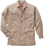 EDWIN(エドウイン) 作業シャツ ストレッチ 綿ウォッシュ加工 EDWIN-85000 カーキ Ｌ