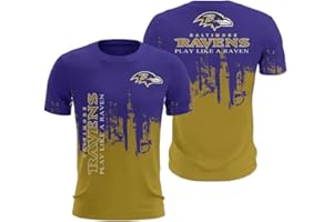メンズ レディース 半袖 Tシャツ 夏 プリント トップス NFL ボルチモアレイブンズ フットボール トレーニング ジャージ ベスト 丸首 カジュアル トップス