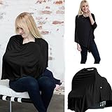 WensLTD multi-use授乳授乳プライバシースカーフカバーショール赤ちゃんカーシートキャノピー 152cm/60.0",suitable for most people ブラック
