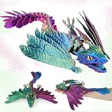 3Dプリントドラゴン、翼、3Dプリントされた動物のおもちゃ、3Dプリントの柔軟なドラゴン、クリスタルドラゴンのフィジェットトイ、フル関節ドラゴンのクリスタルドラゴン(レッド、イエロー、ブルー)、S、1231396
