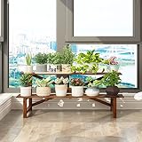 腐食防止のソリッドウッドの花シェルフ屋内と屋外のはしご形のバルコニーラック多層の農家の花のポットラック (サイズ さいず : 96*45*50cm)
