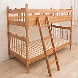 天然木製カントリー調 2段ベッド すのこベッド シングル 二段ベッド/02 ブラウン
